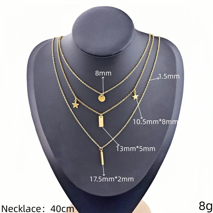 Gold Plated Stainless Steel Pendant Necklace