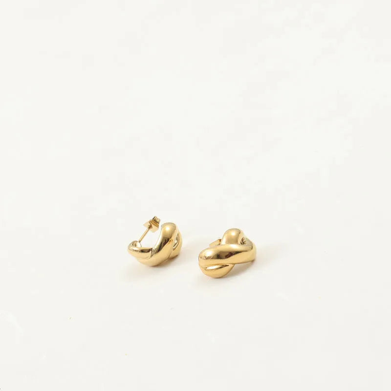 18K Gold Plated Small Cross Earrings Average Size Gold