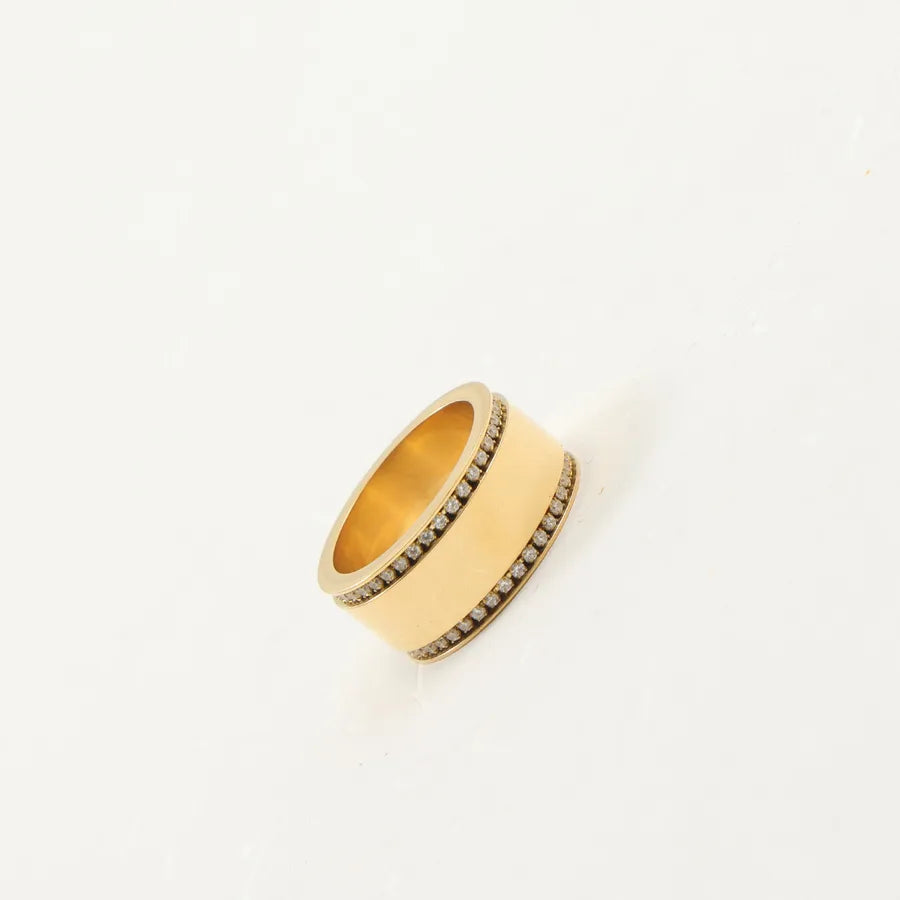 18K Gold Plated Geometric Titanium Steel Ring