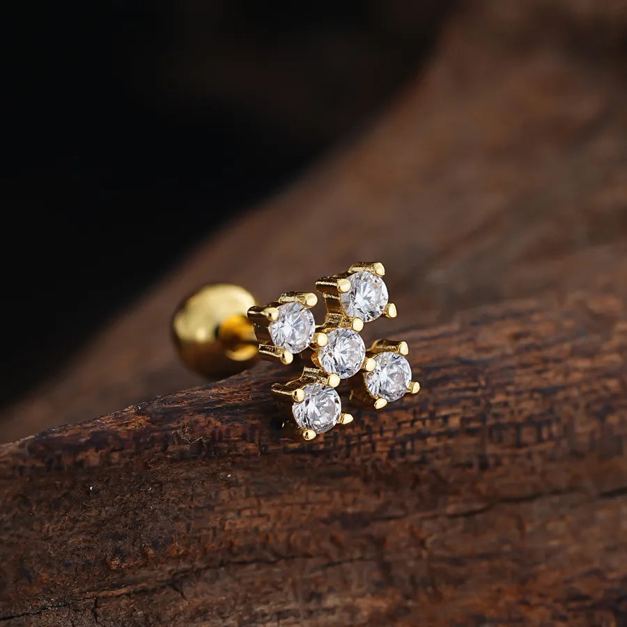 Stainless Steel Zirconia Stud Earrings