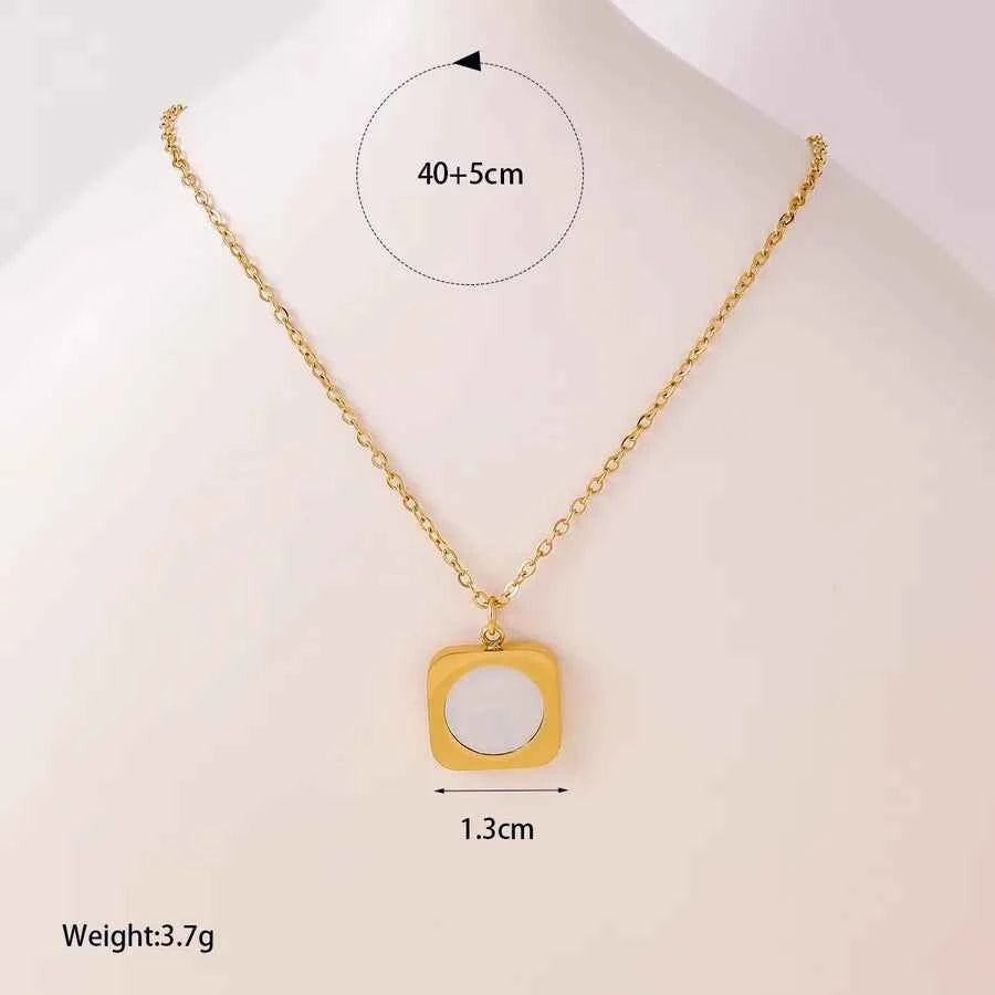 18K Gold Plated Geometric Book Pendant Necklace