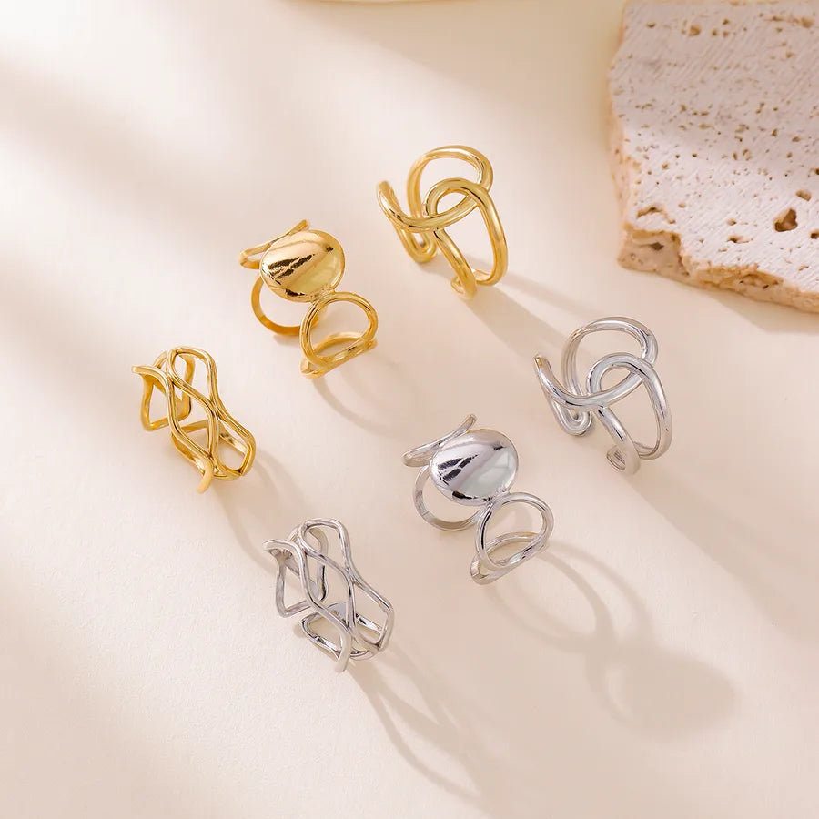 Geometric Open Ring in Gold Stainless Steel