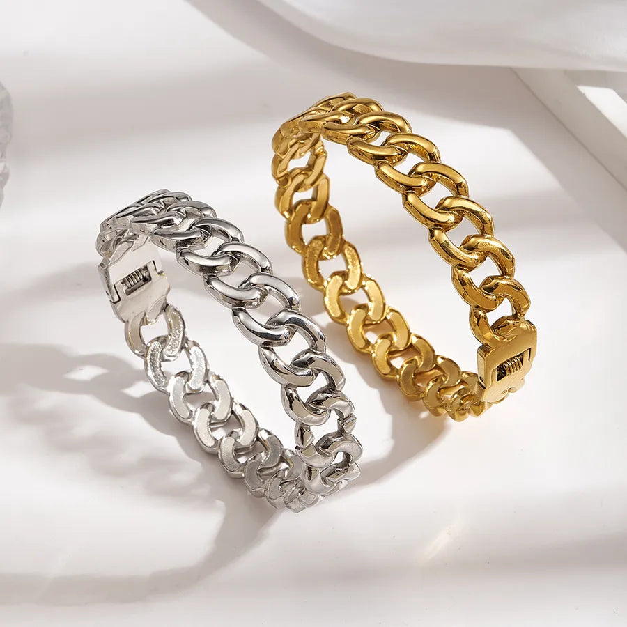 18K Gold Plated Hollow Cuban Chain Bracelet