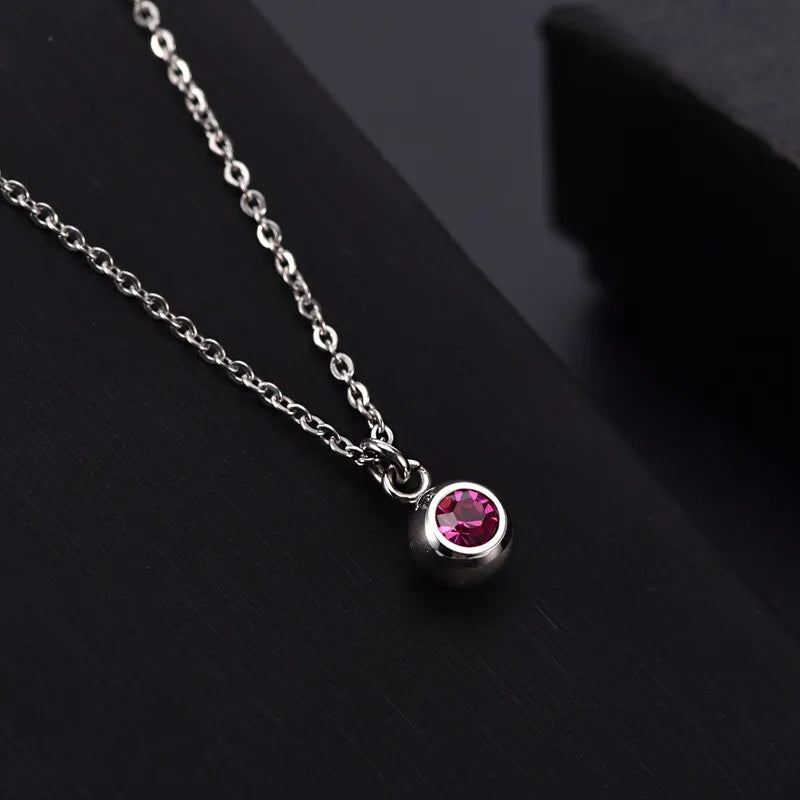 Rose Crystal Titanium Steel Women's Choker Necklace