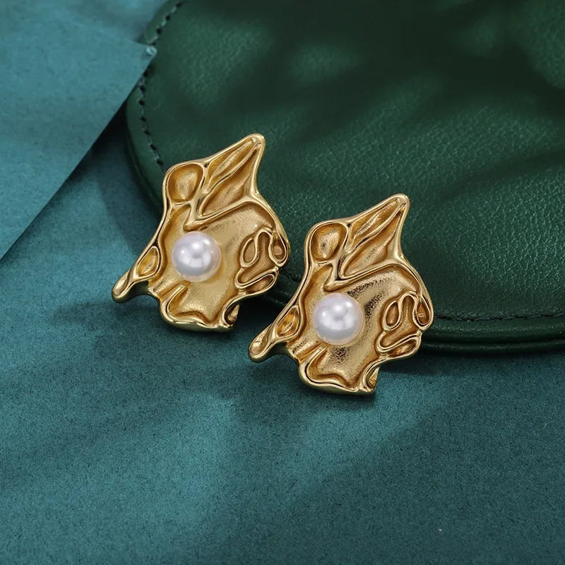 Bold Titanium Steel Large Hoop Earrings ES051