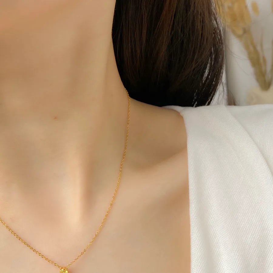 18K Gold Plated Geometric Titanium Steel Necklace