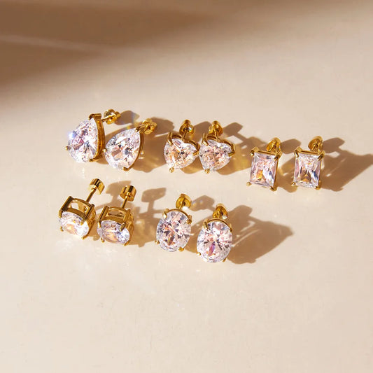 18K Gold Plated Letter Earrings – Waterproof & Non-Tarnish