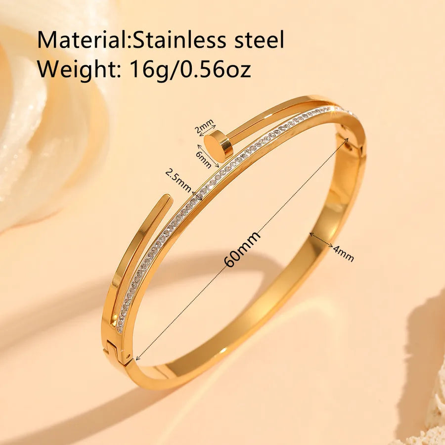 18K Gold PVD Geometric Stainless Steel Bangle