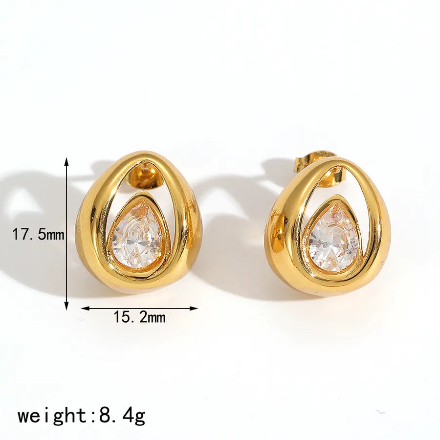 Asymmetric Geometric Diamond Stud Earrings