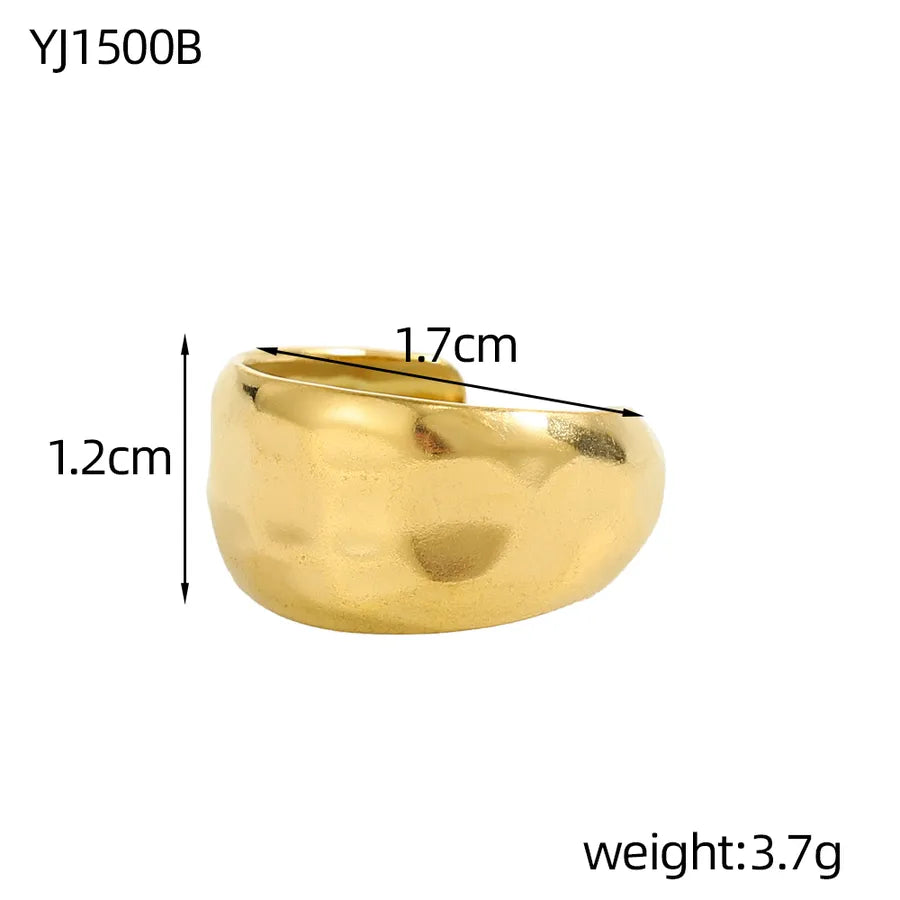 Geometric Titanium Steel Open Ring in 14K/18K Gold One Size YJ1500B 9*9*1