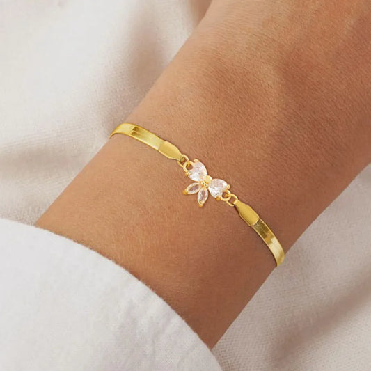 Gold Bow Knot Stainless Steel Bracelet