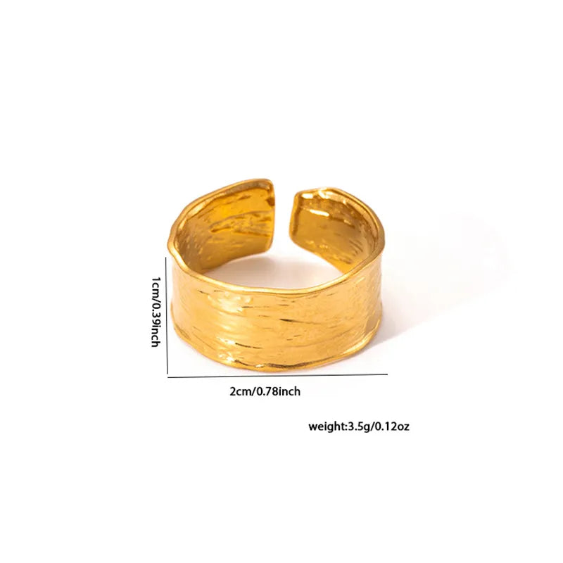 Minimalist Titanium Steel Geometric Ring Adjustable Opening TYGR0134