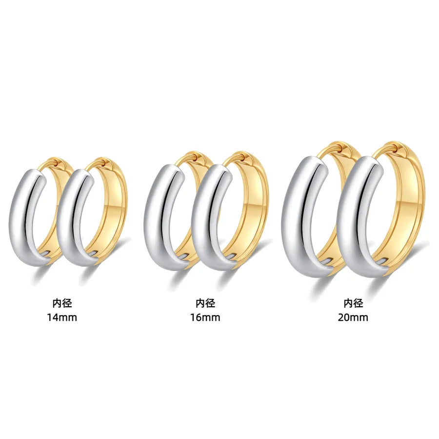 Luxury Titanium Steel Geometric Earrings Three Pairs (two Colors) 14-16-20