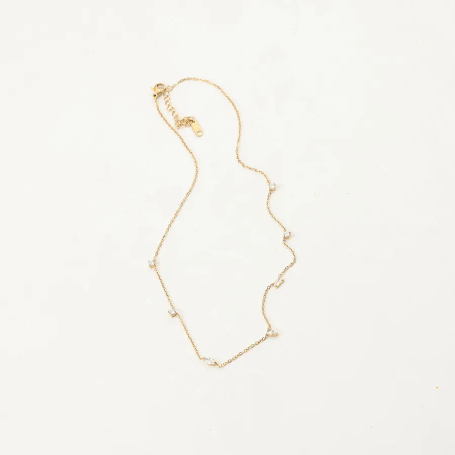 18K Gold Plated Geometric Zirconia Choker