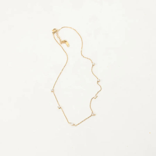 18K Gold Plated Geometric Zirconia Choker