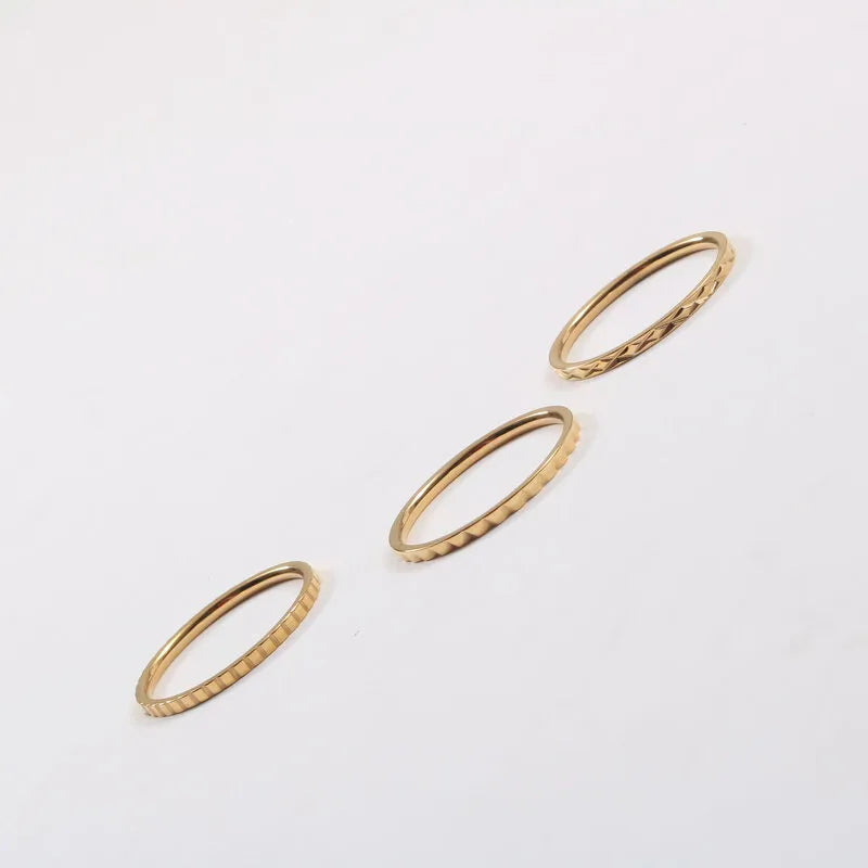 18K Gold Plated Titanium Steel Geometric Ring