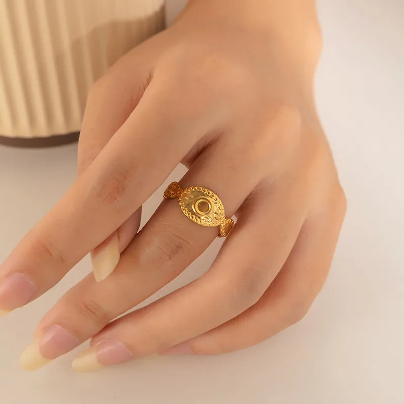 Minimalist Titanium Steel Geometric Ring