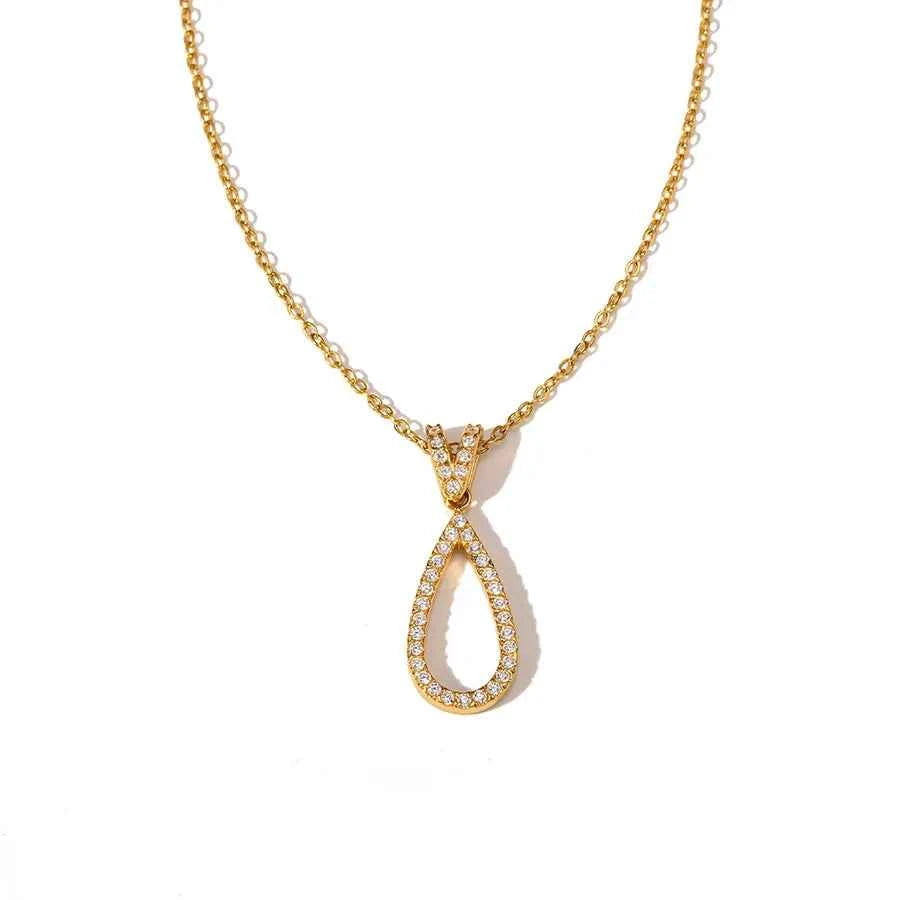 18K Gold Plated Geometric Heart Pendant Necklace