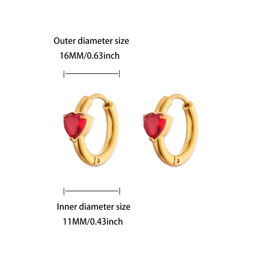 Heart-Shaped Color Diamond Earrings in 18K Gold