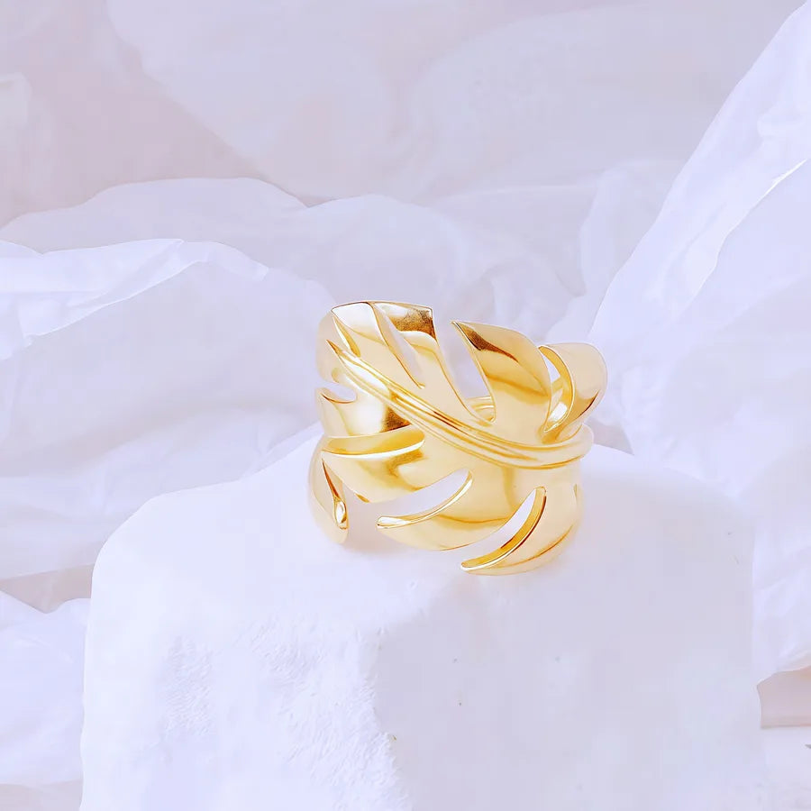 Gold Bamboo Titanium Steel Open Ring Adjustable Opening Golden Hydraulic J57