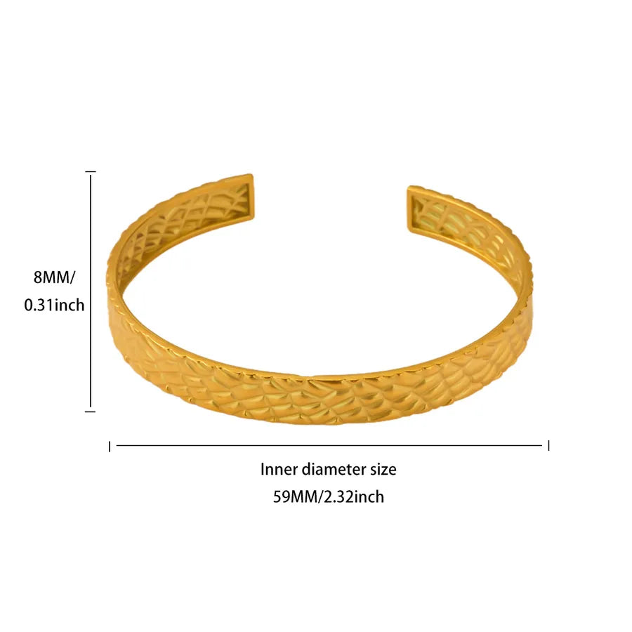 Gold Plated Geometric Stainless Steel Bangle 2