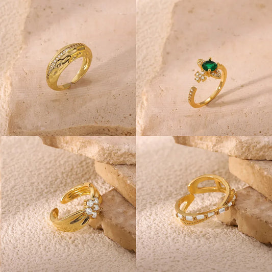 Elegant Heart-Shaped Zircon Ring for Women