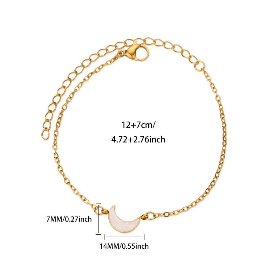 18K Gold Moon Flower Stainless Steel Bracelet