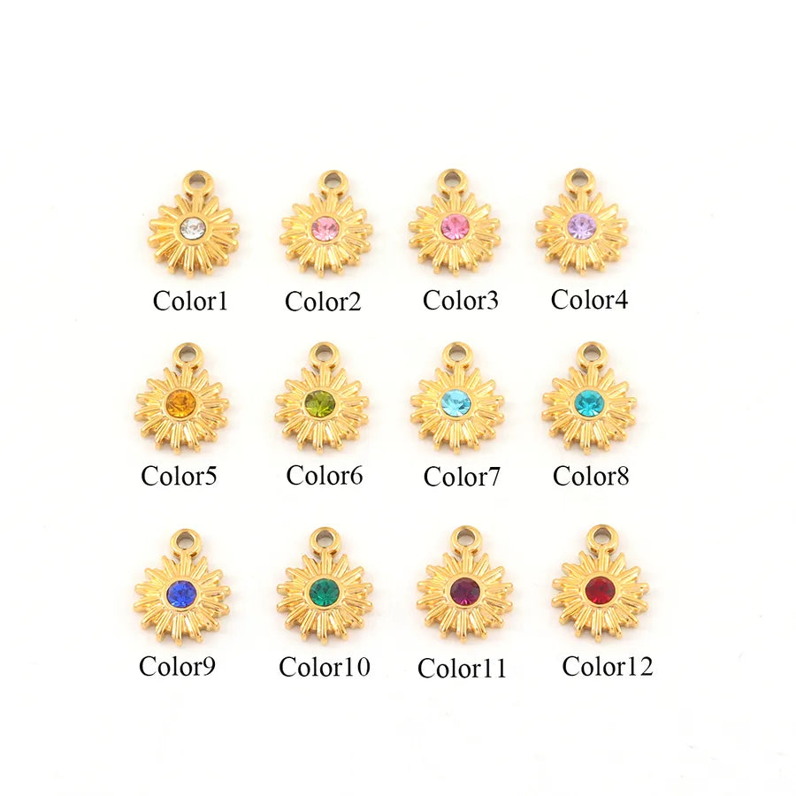 Gold Sun Pendant Stainless Steel Bracelet