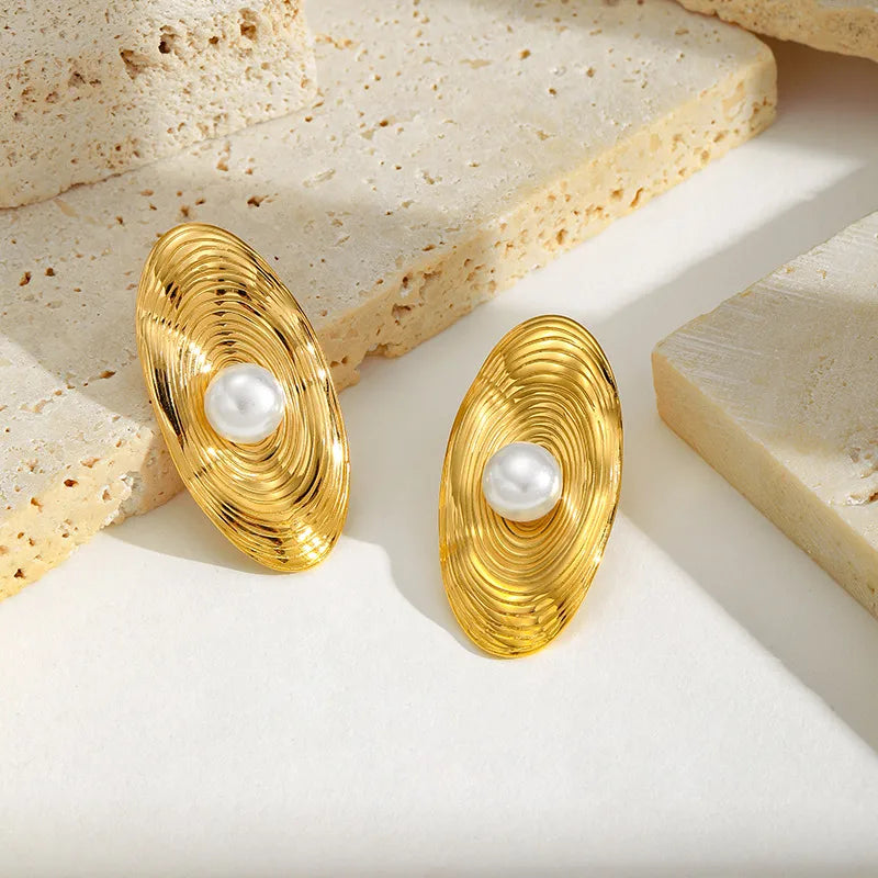 Gold-Plated Boho Flower Heart Earrings