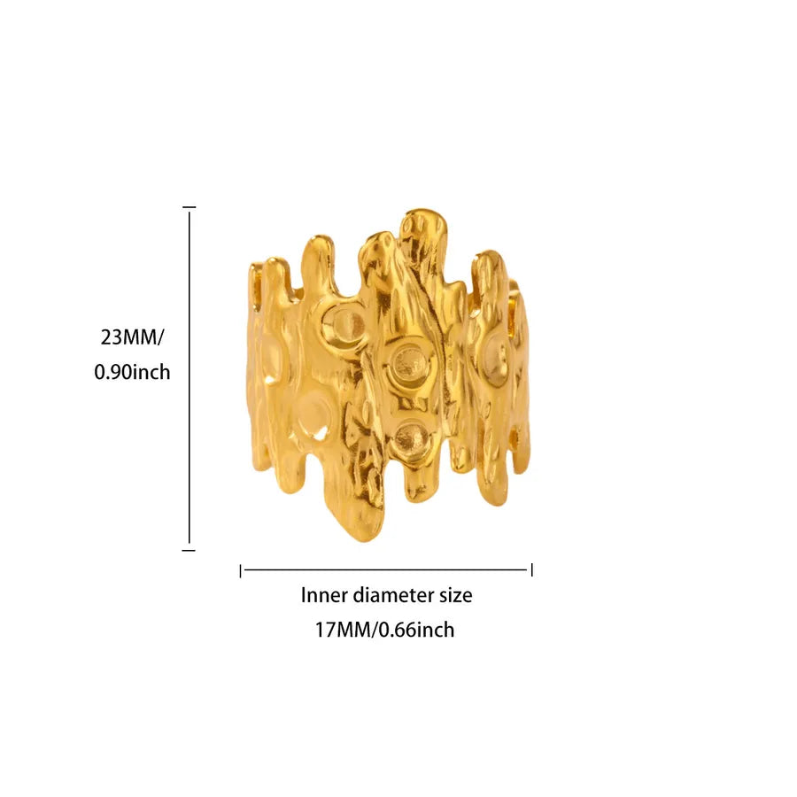 18K Gold Plated Geometric Open Ring 3