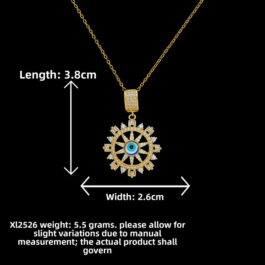 Butterfly & Whale Couple Pendant Necklace XL2526 Round Star Eye Necklace Gold