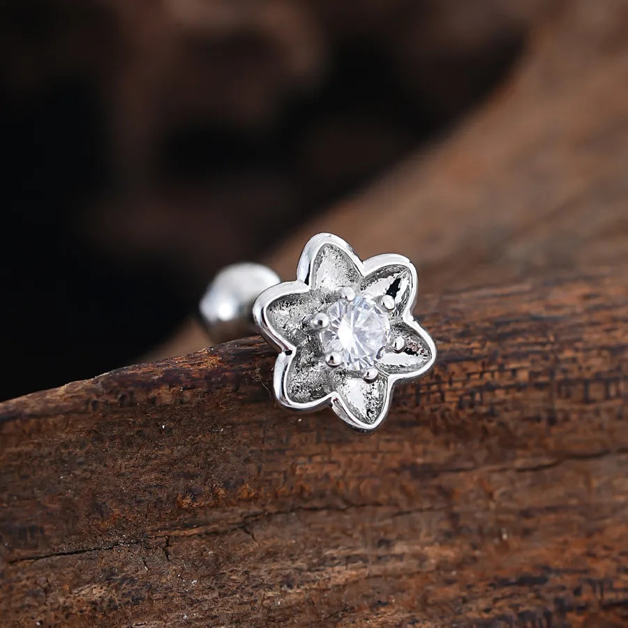 Stainless Steel Zirconia Stud Earrings 3448 Silver Ear Studs