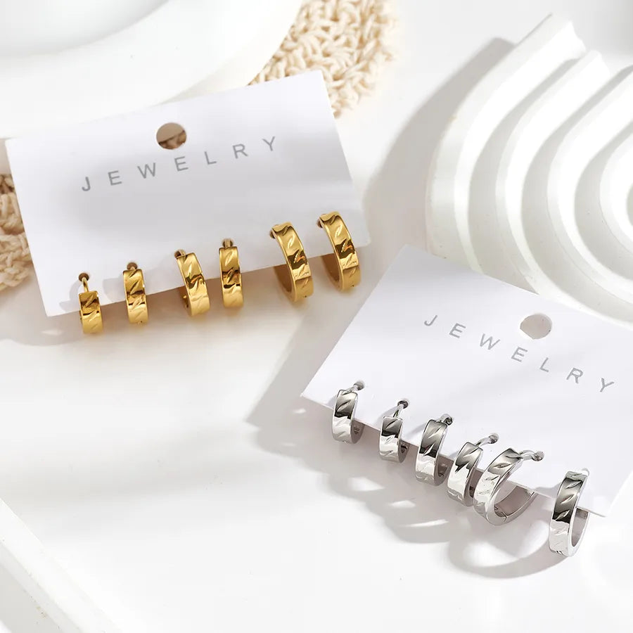 18K Gold Plated Stainless Steel Hoop Earrings