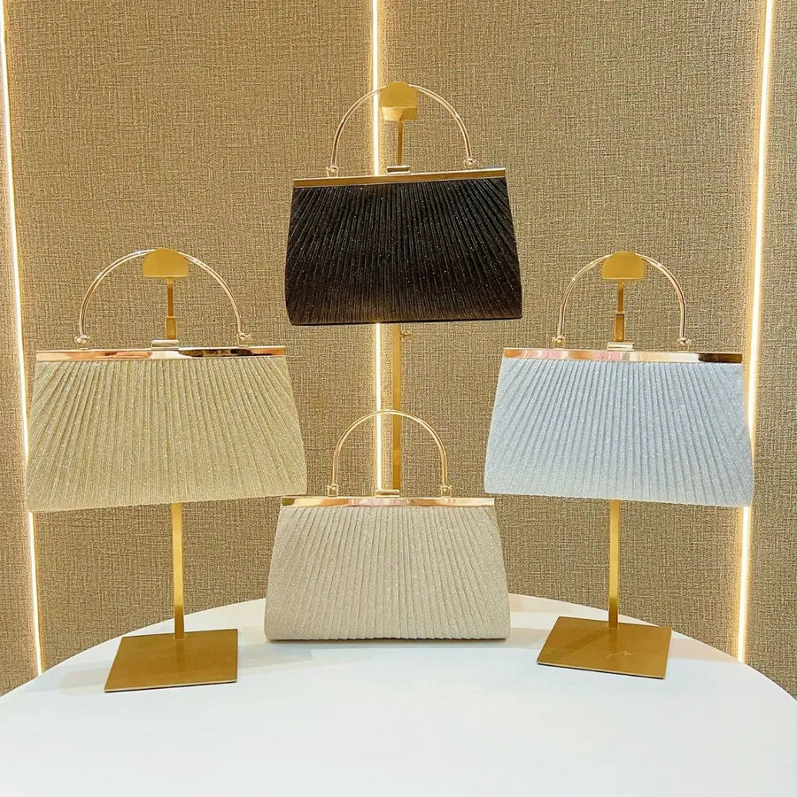 Shiny Ruched PU Crossbody Handbag for Women