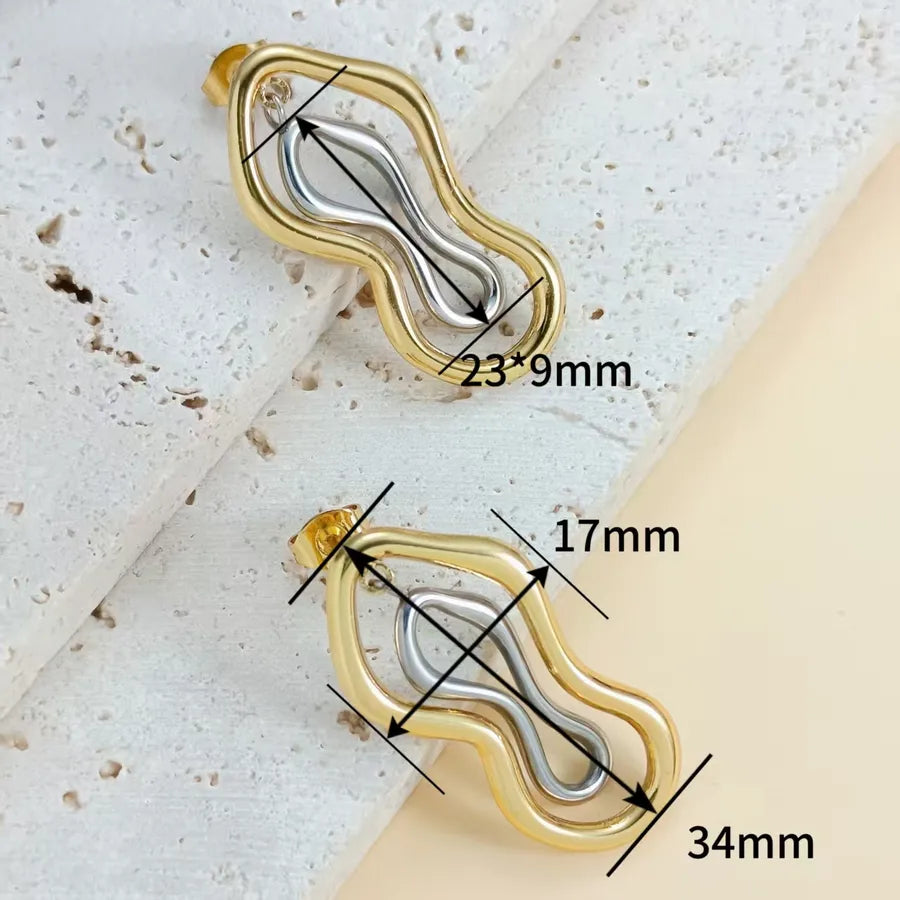 Gold Plated Pearl Tassel Earrings for Women Ear Needle 0.08mm Gold Infinity Symbol Earrings 1 Pair Package
