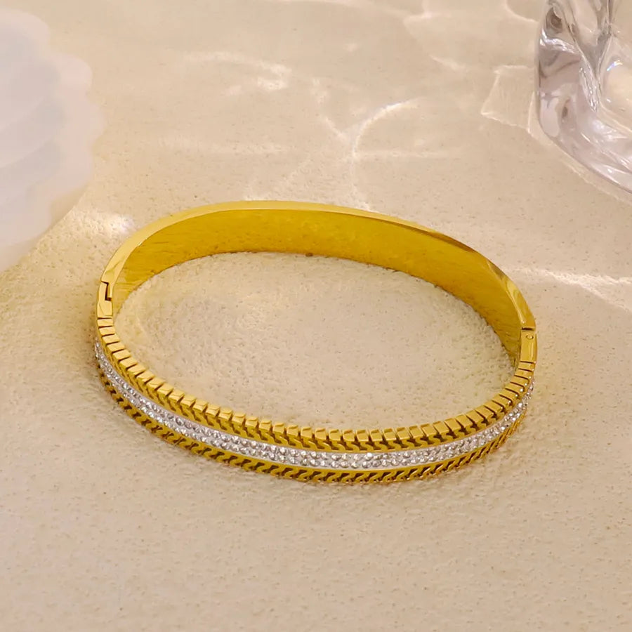 18K Gold Plated Star & Snake Stainless Steel Bracelet Average Size Gold Style 31