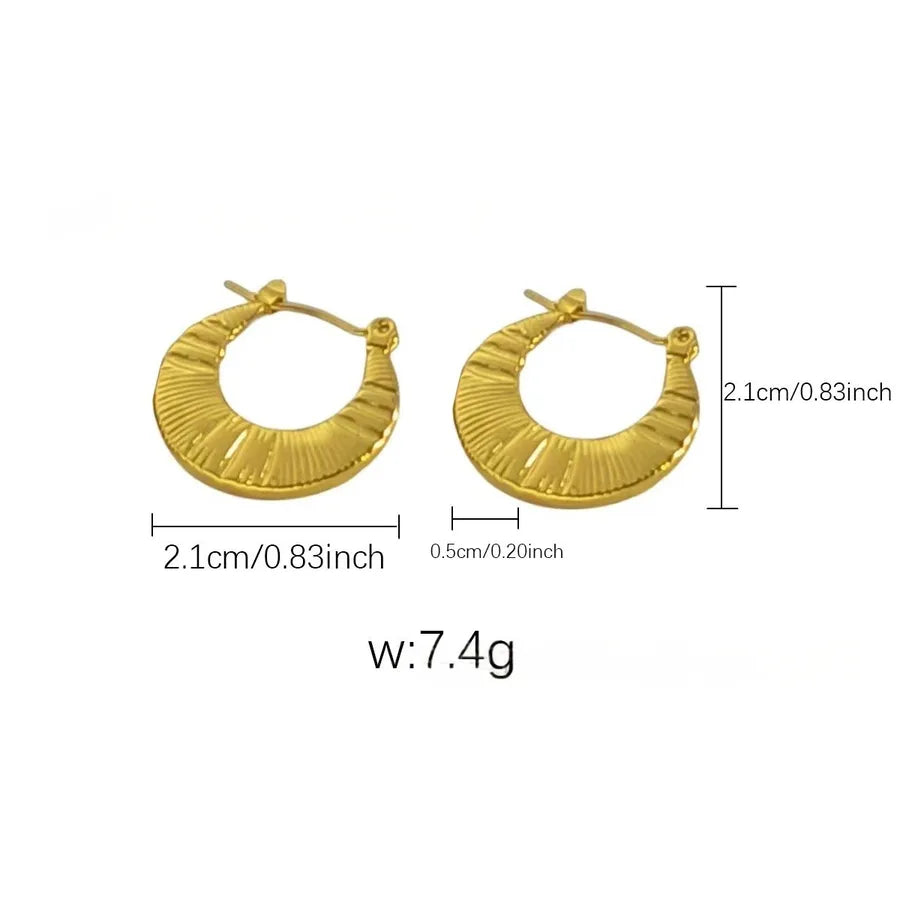Elegant Gold Titanium Steel Hoop Earrings Gold Earrings 15