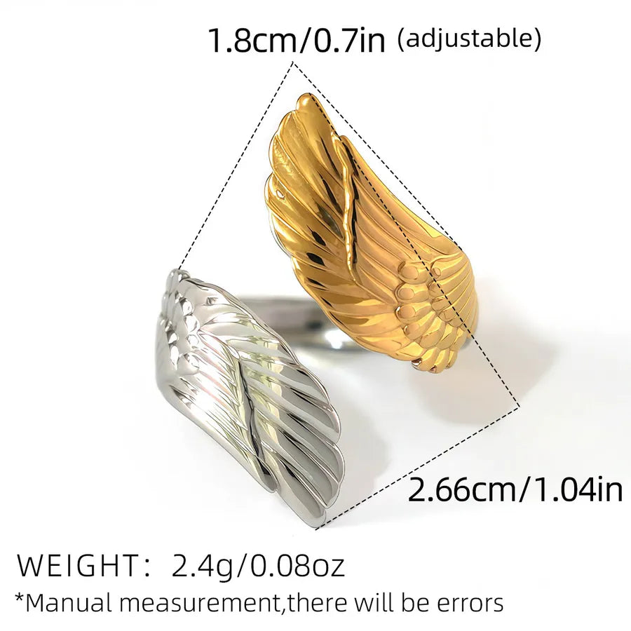 18K Gold Plated Geometric Open Ring for Women