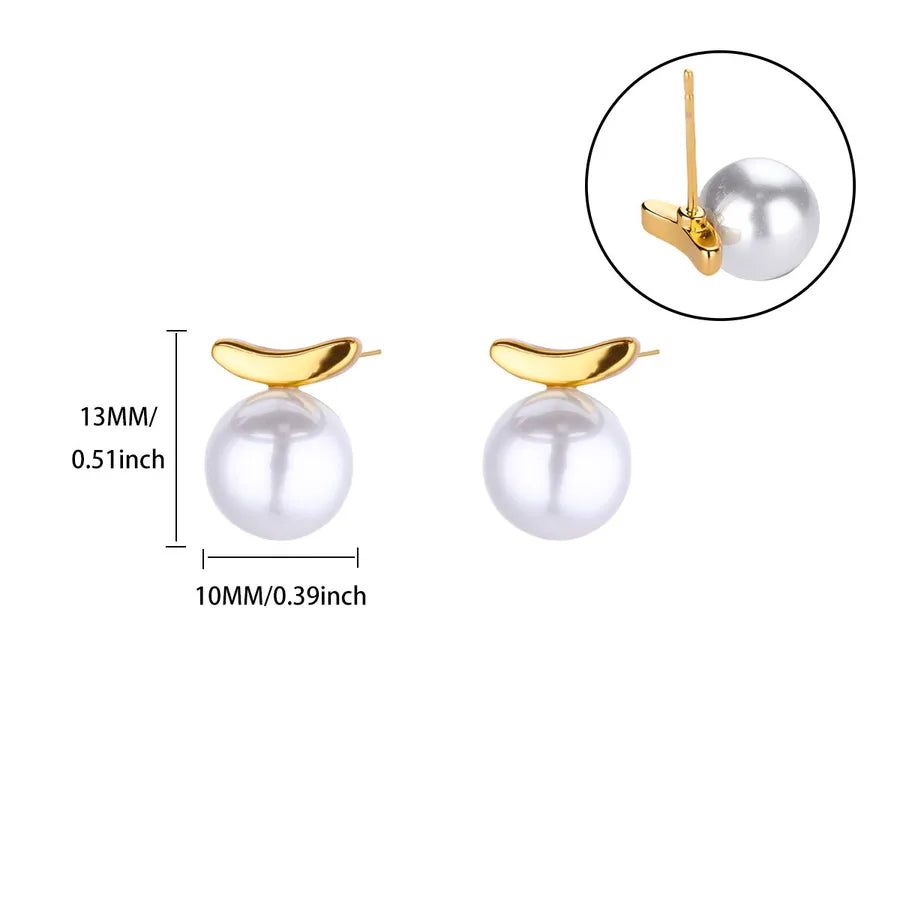 18K Gold Plated Pearl Geometric Hoop Earrings 14