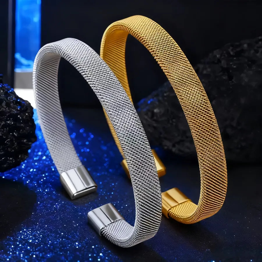 18K Gold Plated Twisted Stainless Steel Bracelet