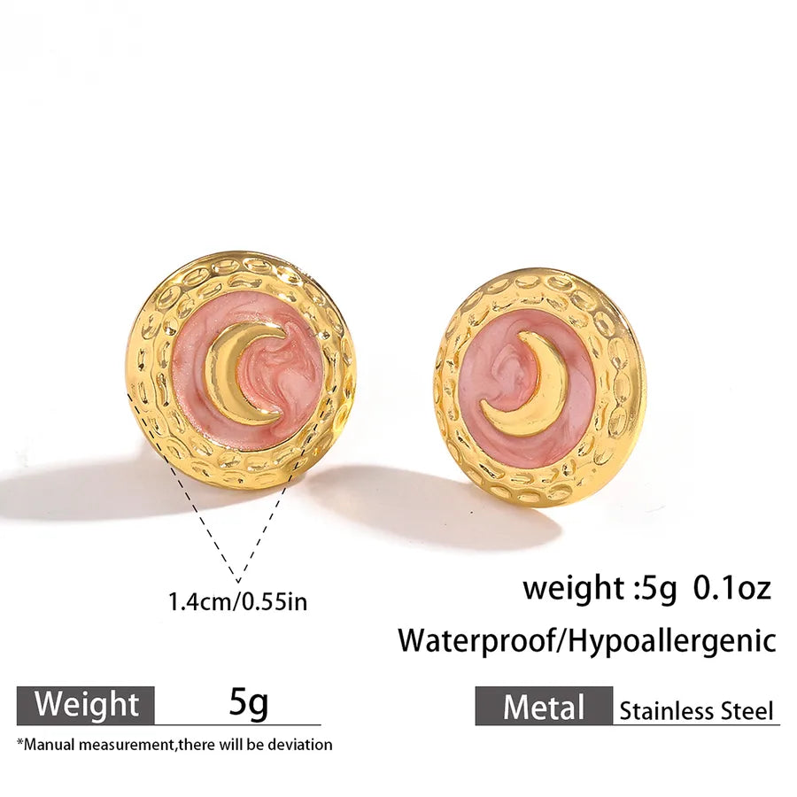 Gold Leaf Drop Earrings – Titanium Steel & Acrylic 9#