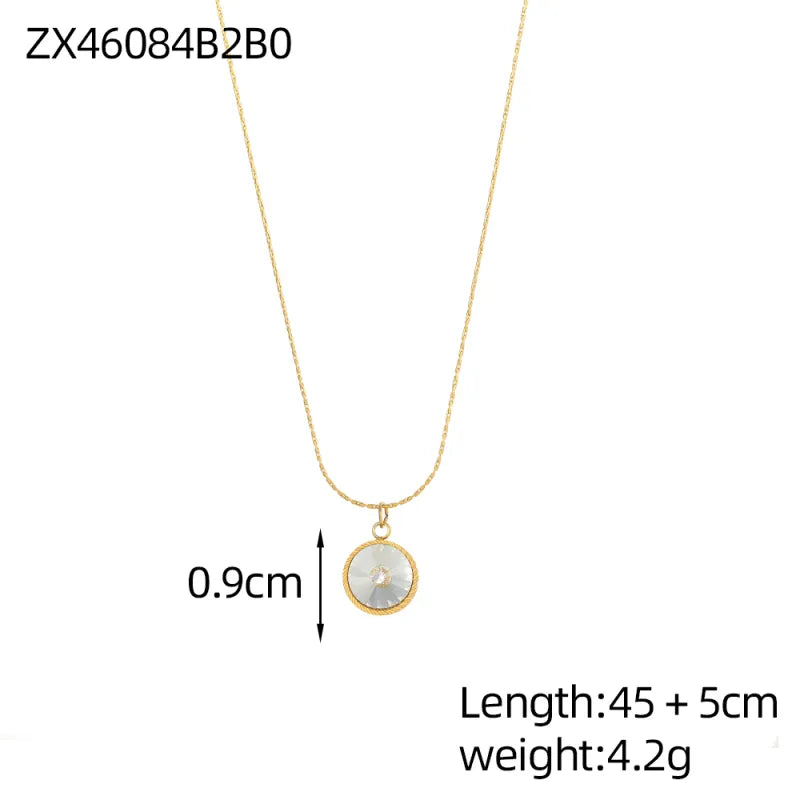 Minimalist Gold-Plated Titanium Necklace One Size ZX46084B2B0 9*9*1