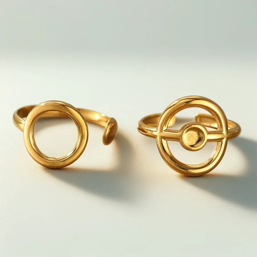 Adjustable Gold Stainless Steel Open Ring