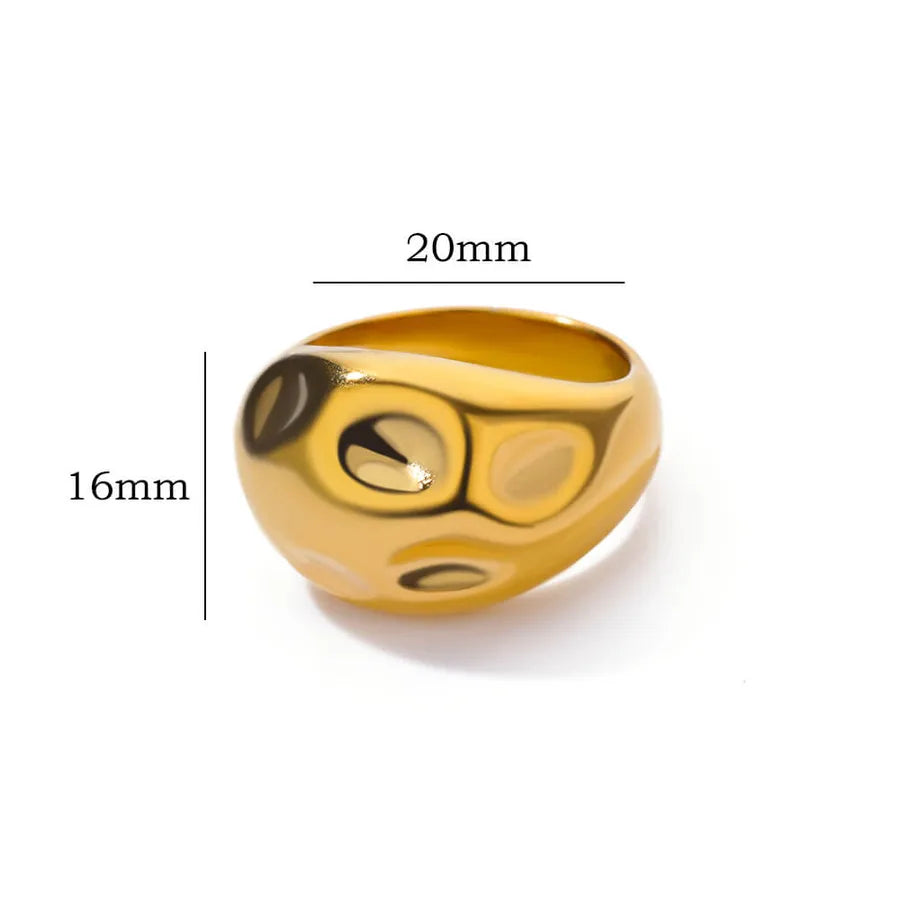 18K Gold PVD Geometric Stainless Steel Open Ring 3
