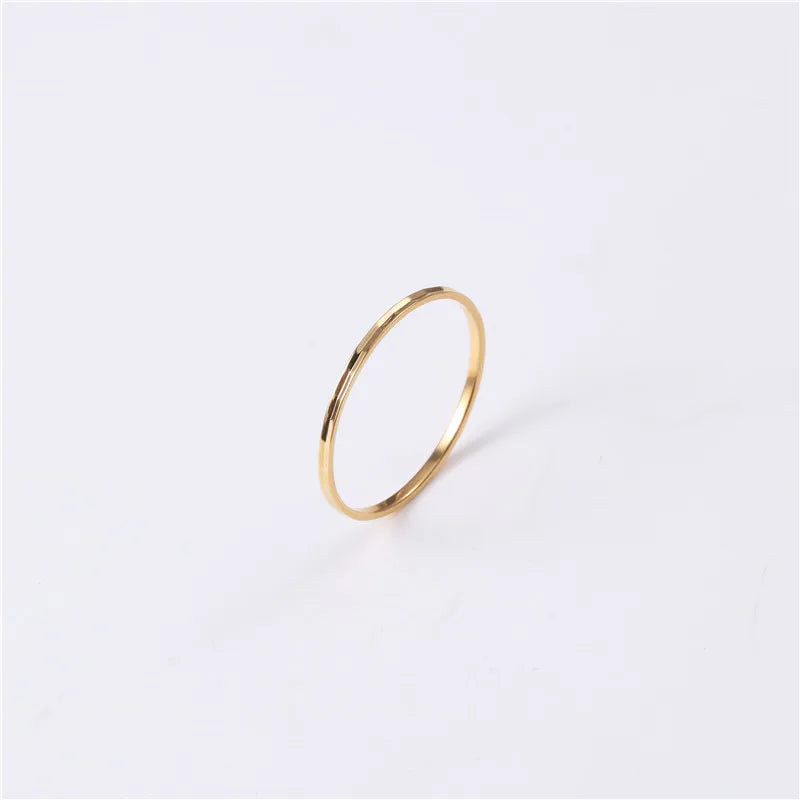 18K Rose Gold Geometric Titanium Steel Ring