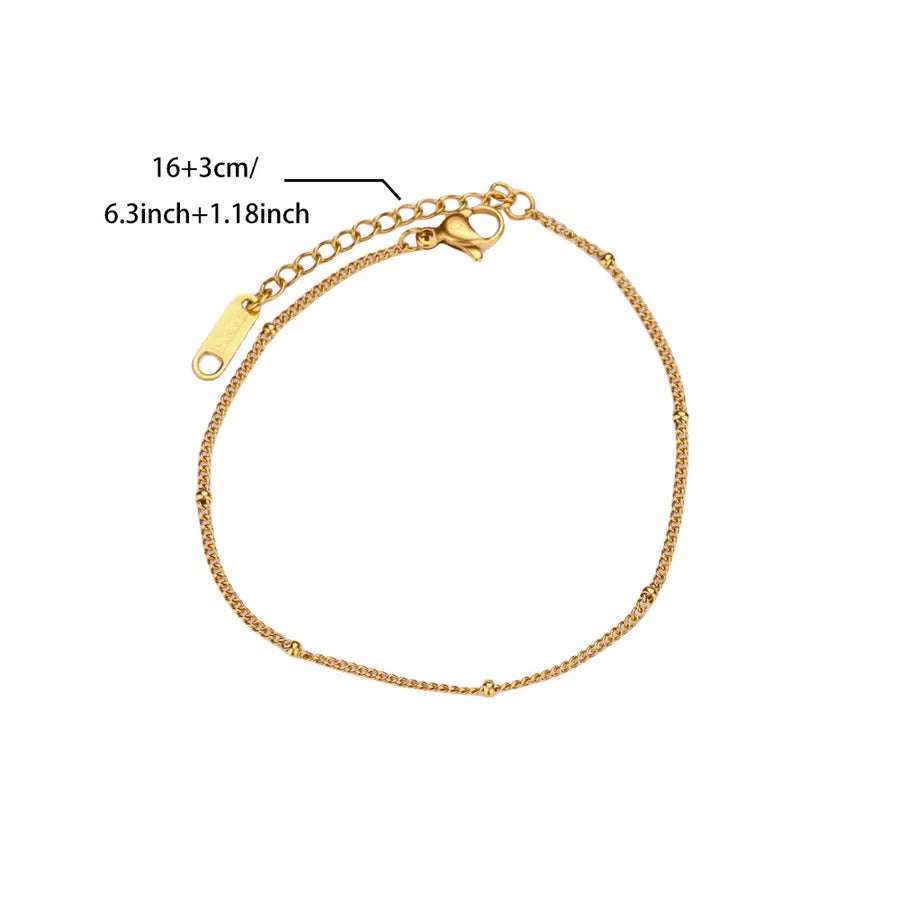 Gold Plated Figaro Chain Bracelet for Women G1762 18k