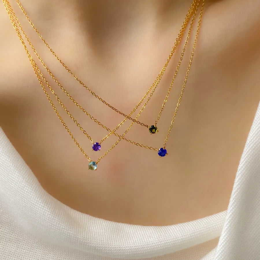 18K Gold Plated Geometric Titanium Steel Necklace