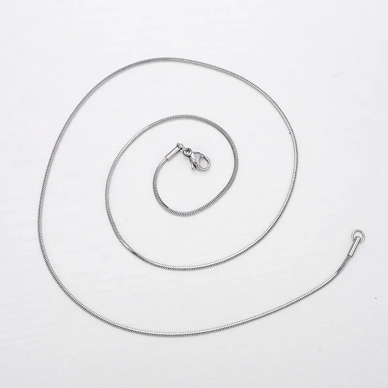 18K Gold Titanium Snake Chain Necklace Steel Color