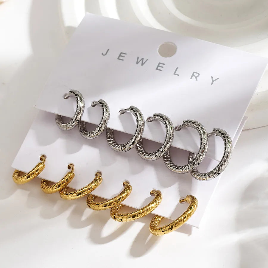 18K Gold Plated Stainless Steel Hoop Earrings