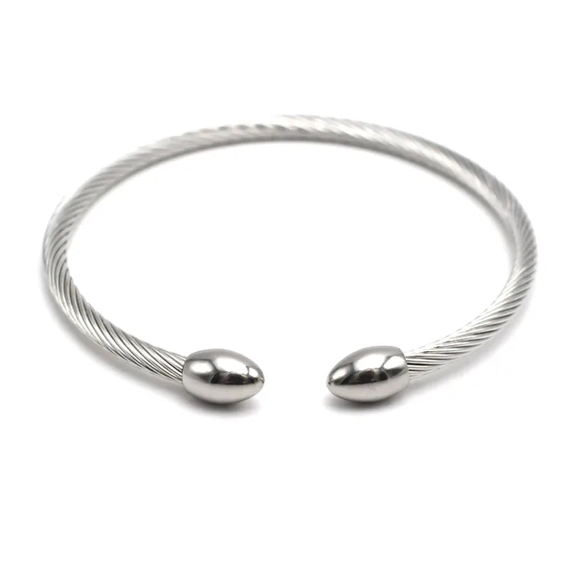 3mm Titanium Steel Rope Bracelet – Gold Plated Full Steel Head